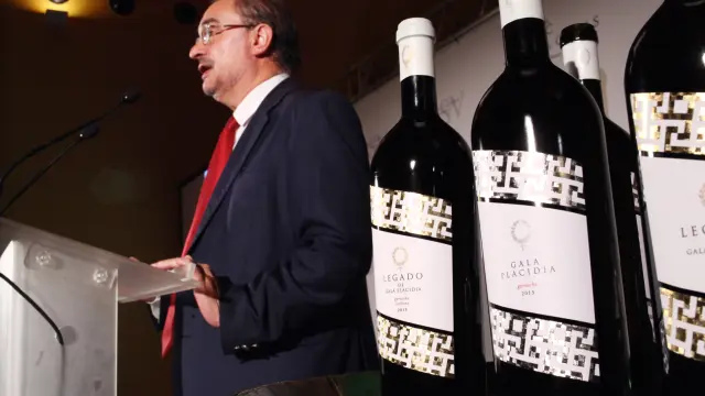 Javier Lambán, en la presentación de los nuevos vinos "en femenino"