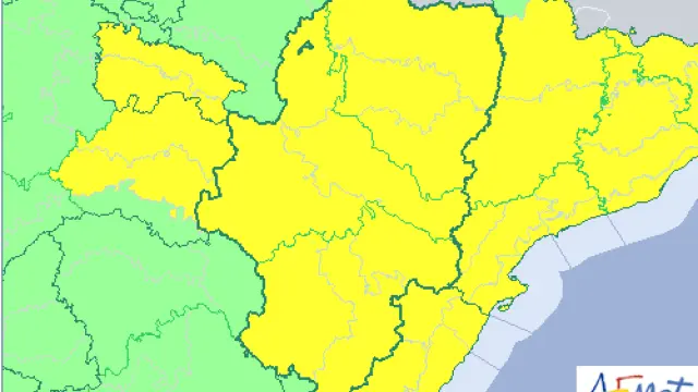 Alerta amarilla por tormentas y lluvias en todo Aragón para este martes