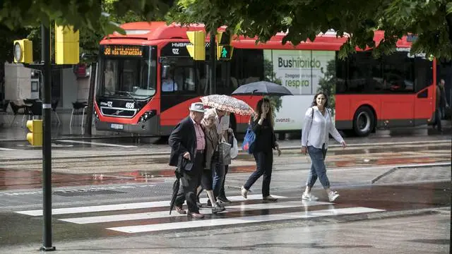 Lluvia en Zaragoza el pasado fin de semana.