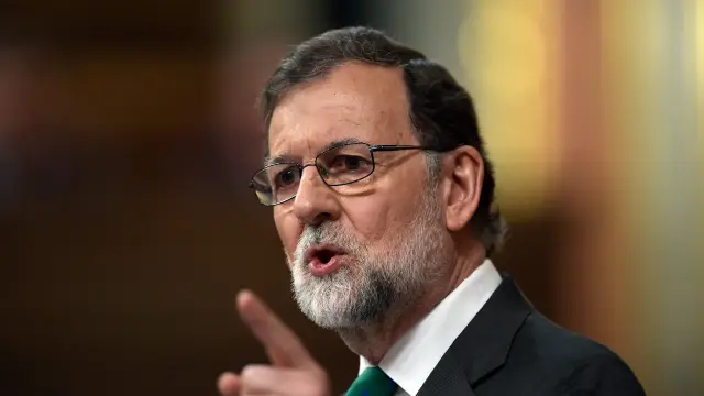Mariano Rajoy, durante el debate de la moción de censura en el Congreso.