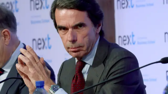 El expresidente del Gobierno José María Aznar, durante la presentación del libro 'No hay ala oeste en la Moncloa'
