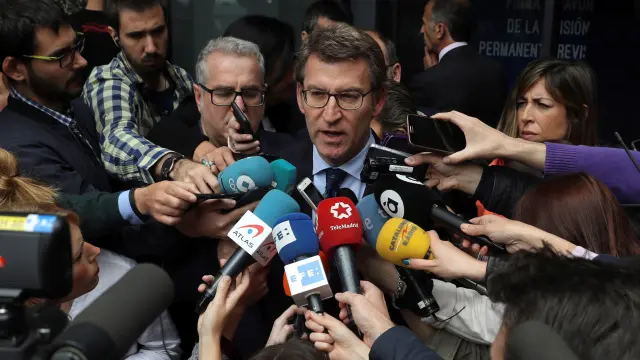 Alberto Núñez Feijóo comparece ante los medios tras el Comité Ejecutivo Nacional del PP.