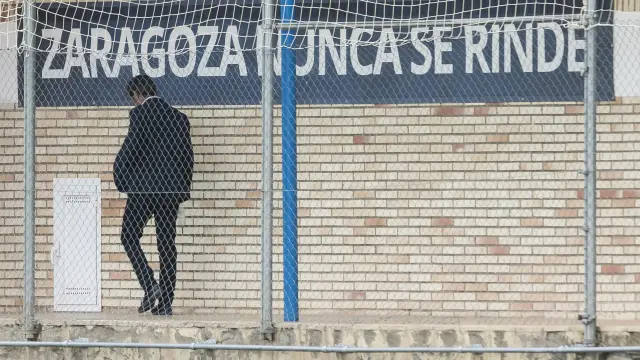 Natxo González, ayer en la Ciudad Deportiva del Real Zaragoza. oliver duch