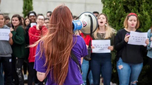 Protesta de los estudiantes extremeños