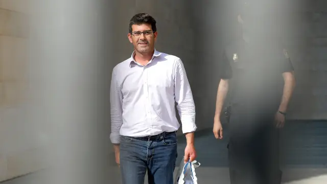 Jorge Rodríguez, presidente de la Diputación de Valencia, este jueves 28 de junio, en el momento de quedar en libertad tras ser detenido por presunta malversación.