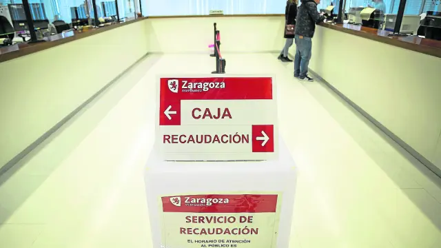 Dependencias de la Agencia Tributaria municipal, en el edificio Seminario de Zaragoza.