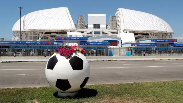 Vista general del estadio Fisht de Sochi, en Rusia.