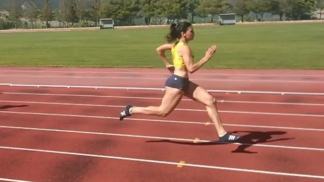 La velocidad Bianca Acosta, durante un entrenamiento