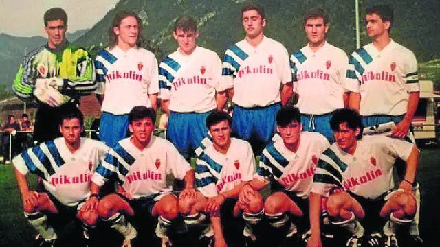El once del filial del Real Zaragoza en 1993.