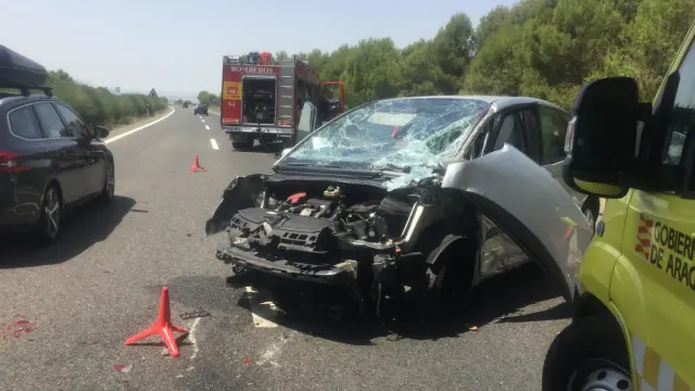Cinco heridos en un accidente de tráfico en Almúdevar