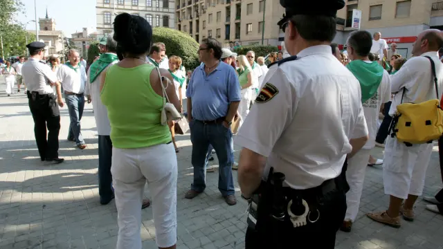 Policía Nacional durante las fiestas de San Lorenzo
