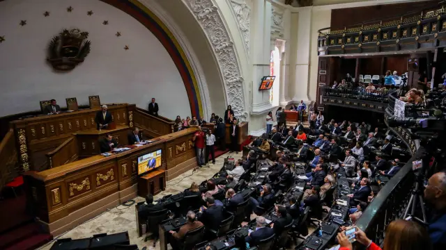 Vista de una sesión parlamentaria en Venezuela.