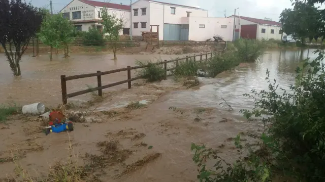 La zona más baja de Cella ha sufrido inundaciones por la tormenta.