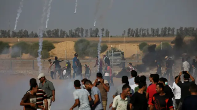 Protestas en la frontera entre Gaza e Israel.