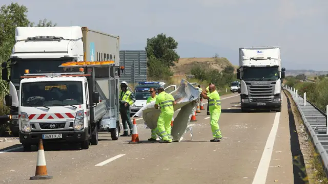 Accidente en la autovía entre Huesca y Zaragoza