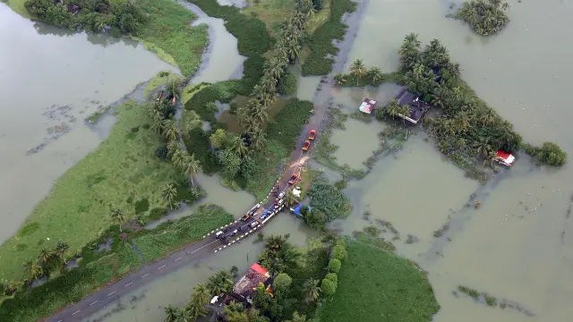 En el estado de Kerala, las inundaciones se han cobrado la vida de 387 personas.