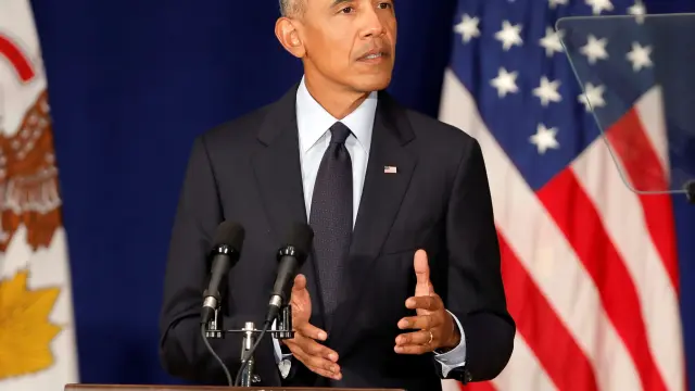 Barack Obama, durante un discurso en la Universidad de Illinois.