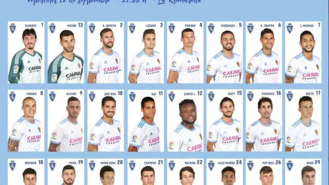 Lista de 24 jugadores del Real Zaragoza para el partido de Copa ante el Deportivo.