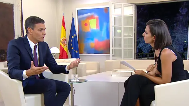 Pedro Sánchez durante su entrevista en La Sexta