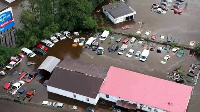 Inundación causada por el huracán Florence en Carolina del Norte.