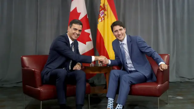 Pedro Sánchez y Justin Trudeau en Montreal