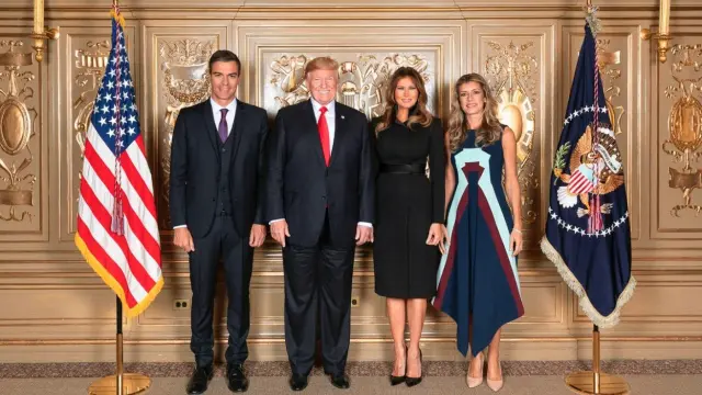 La foto de los dos mandatarios junto a sus esposas en Nueva York.