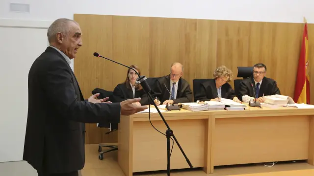 Victorino Alonso, durante su declaración en el Juzgado de lo Penal de Huesca