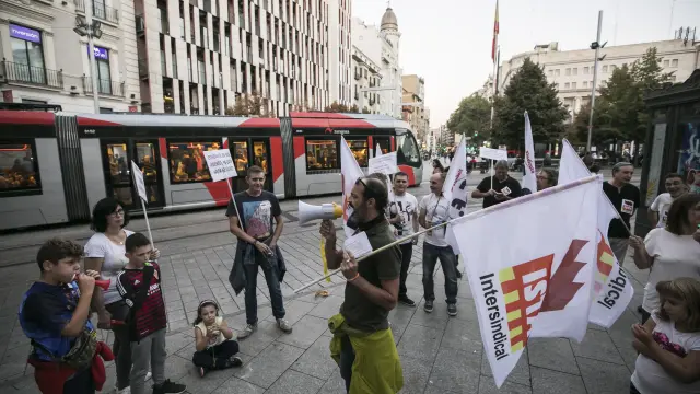 Protesta de los trabajadores del tranvía