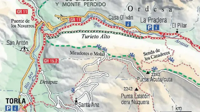 Mapa senderos Turieto.