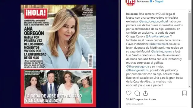 Ana Obregón posa, en exclusiva, en la portada de la revista 'Hola'.