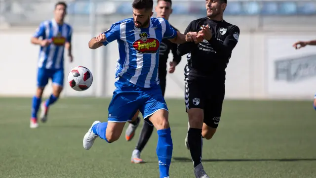 Imagen del partido disputado en la primera vuelta de Segunda B- Ejea vs. Ebro.