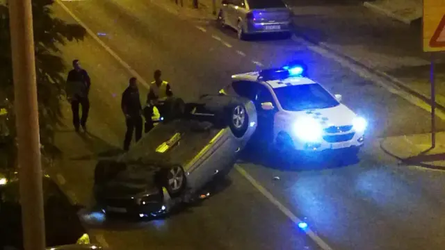Accidente en la avenida Zaragoza de Alcañiz
