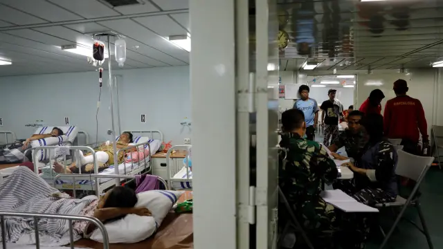 Heridos en un hospital de Indonesia