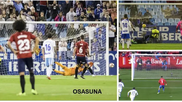 Los tres penaltis parados por Cristian Álvarez con el Real Zaragoza desde su llegada en agosto del año pasado.