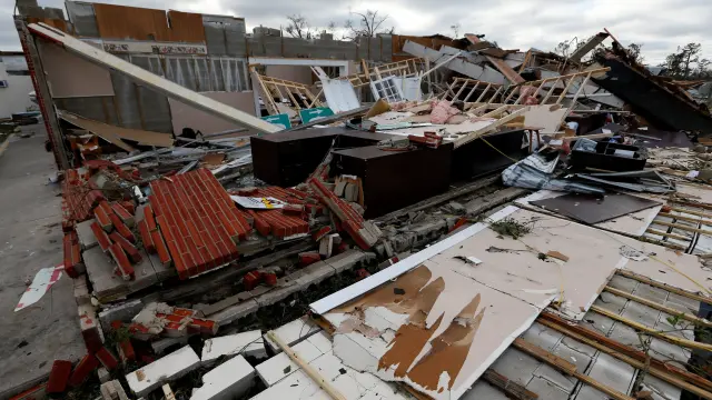 Una imagen del devastador paso del huracán Michael en Panamá City, Florida.