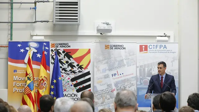 Pedro Sánchez, en su intervención en Zaragoza