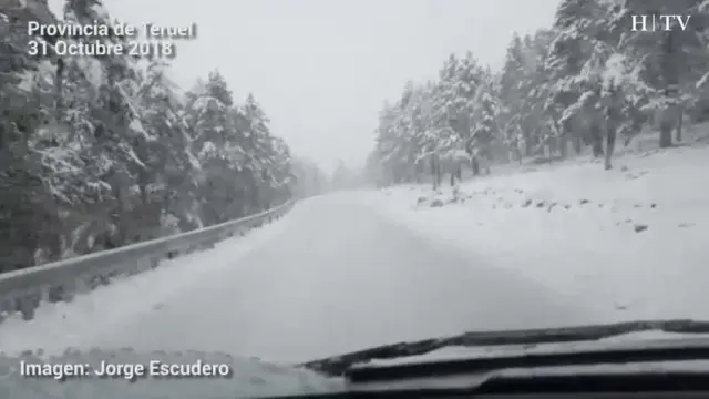 La nieve cubre las zonas con más altitud de la provincia de Teruel
