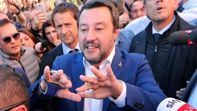 El líder del partido ultraderechista Liga y ministro del Interior de Italia, Matteo Salvini.