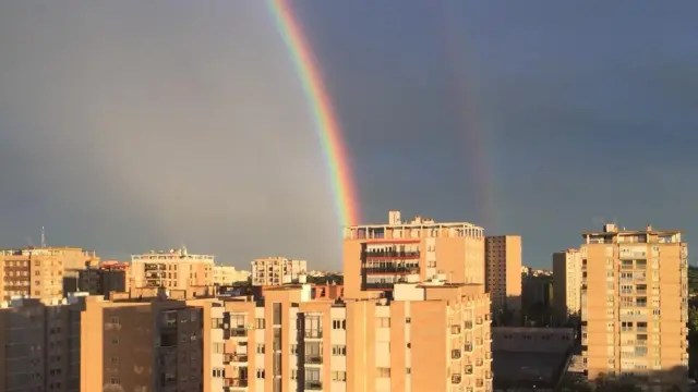 Doble arcoíris en Zaragoza.