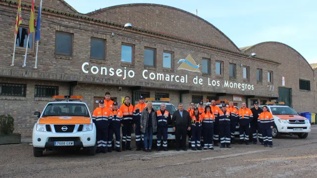 Voluntarios de Protección Civil de Los Monegros.