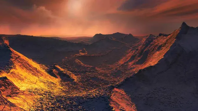 Simulación del exoplaneta.