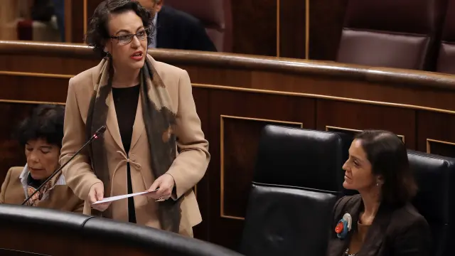 La ministra de Trabajo, Magdalena Valerio, este miércoles en el Congreso