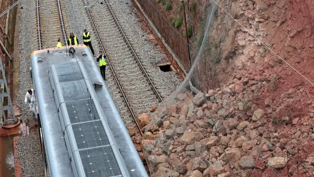 El tren descarrilado en el accidente de Castellgalí
