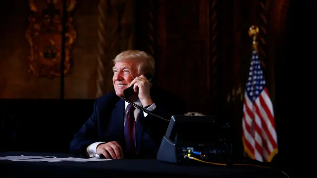El presidente de Estados Unidos, Donald Trump, habló este jueves mediante teleconferencia.