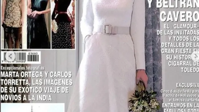 El aragonés Antonio Burillo y su socio en The 2nd Skin Co., Juan Carlos Fernández, trabajaron conjuntamente con la novia en este vestido que intenta reunir la idea de moda y contemporaneidad sin perder de vista lo retro.