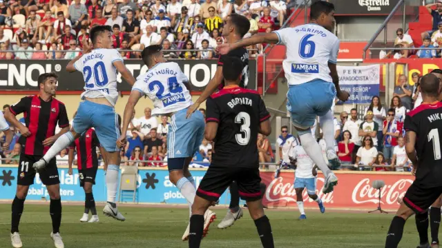 Una jugada del Reus-Real Zaragoza disputado en agosto en campo reusense, correspondiente a la jornada 2ª, que acabó 0-0.