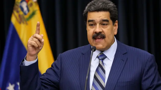 Nicolás Maduro en una rueda de prensa.