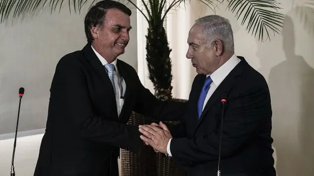 El presidente electo de Brasil, Jair Bolsonaro, y el primer ministro de Israel, Benjamín Netanyahu.