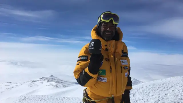 Carlos Pauner, en el monte Vinson.