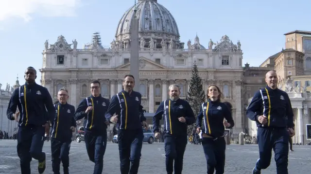 Integrantes del equipo de atletismo del Vaticano.